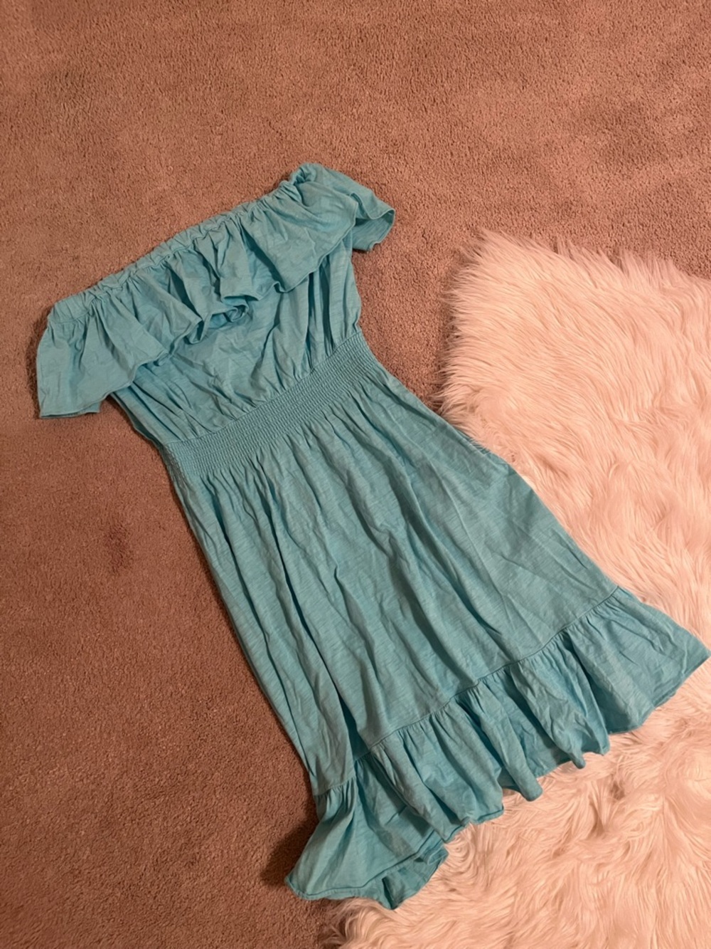 Lilly Pulitzer Strapless Ruffled Aqua Sundress